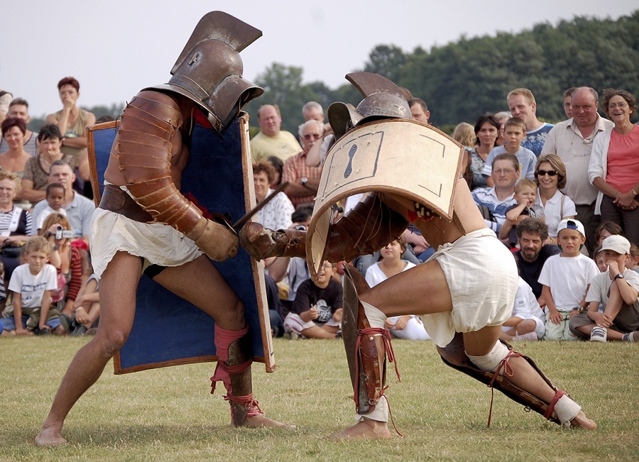 2 gladiateurs fetes romaines aout 2025©Gisacum
