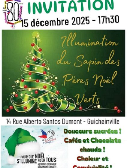Illumination du sapin des Pères Noël Verts