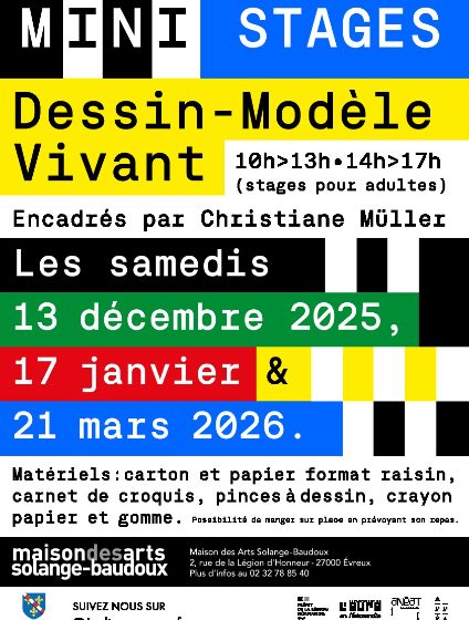 Mini stage : dessin-modèle vivant à la Maison des Arts