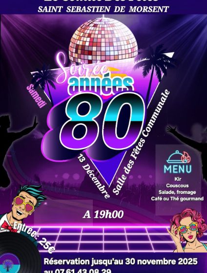 Soirée années 80 à la salle des fêtes de Saint-Sébastien de Morsent